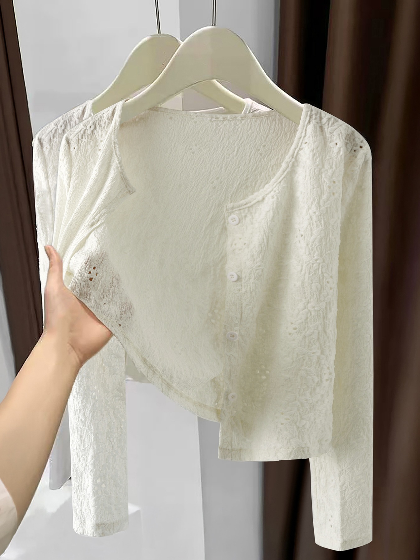 Lace Lightweight Button Up Cardigan