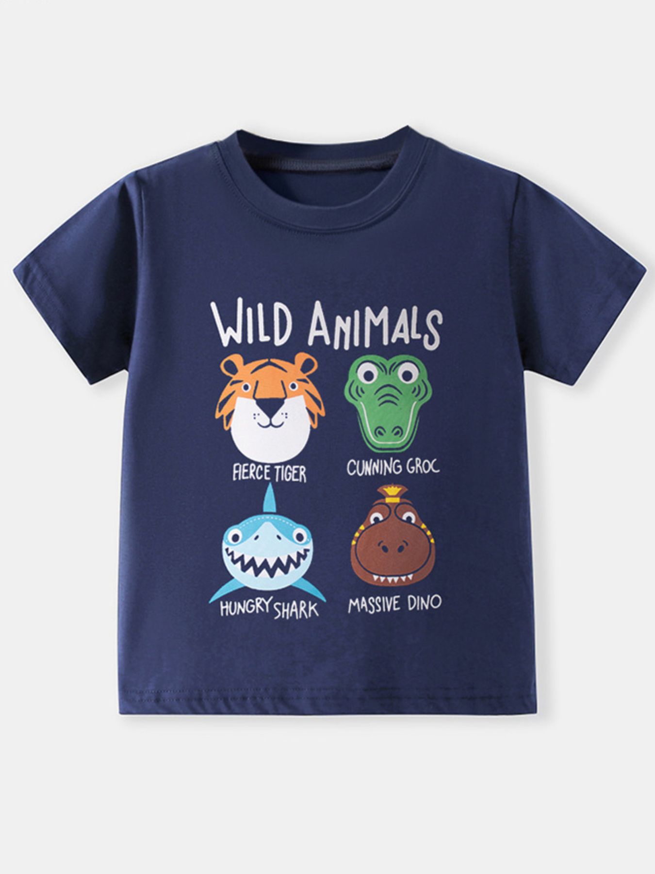 Children's Wild Animals Graphic Crew Neck T-Shirt