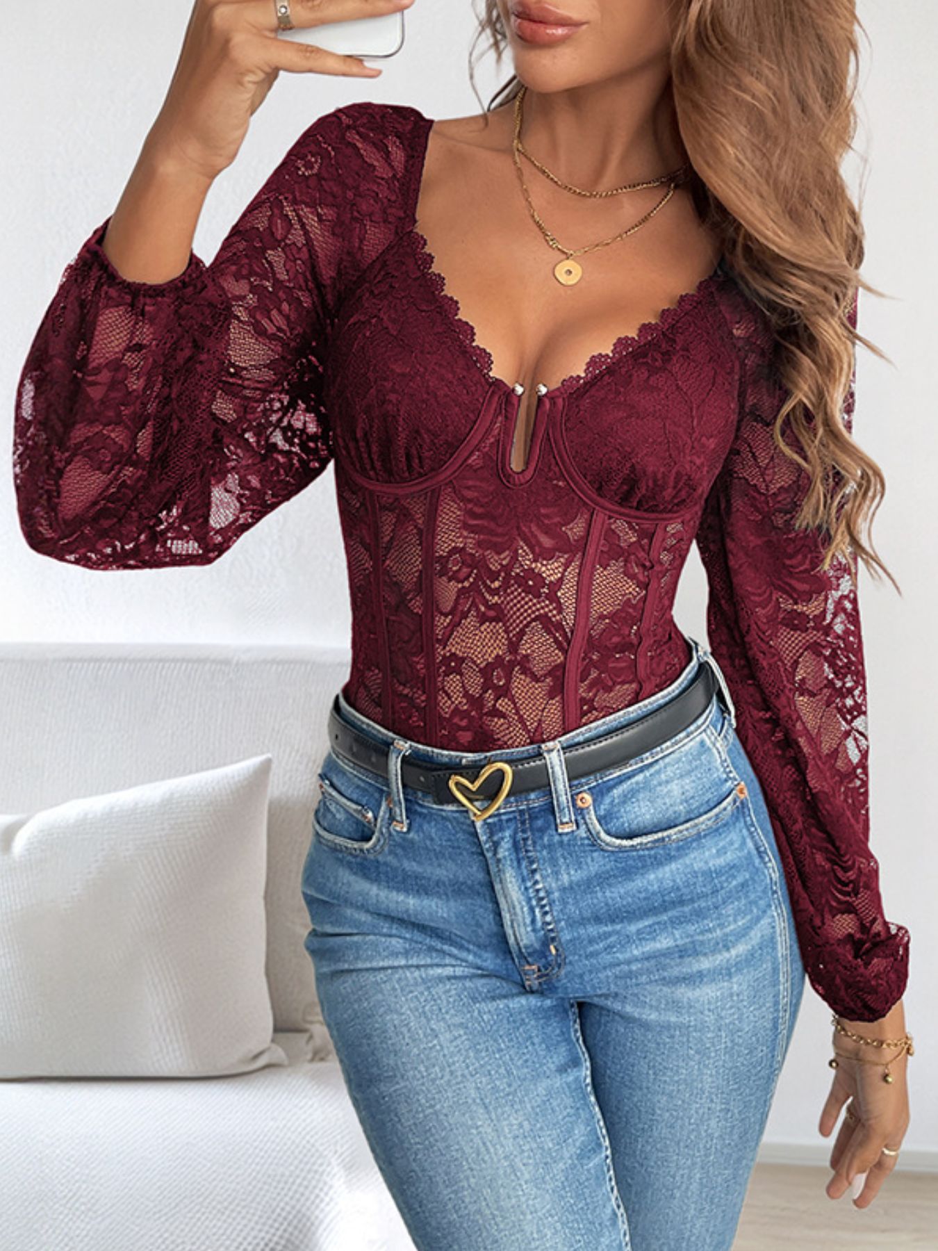 Lace Long Sleeve Bodysuit