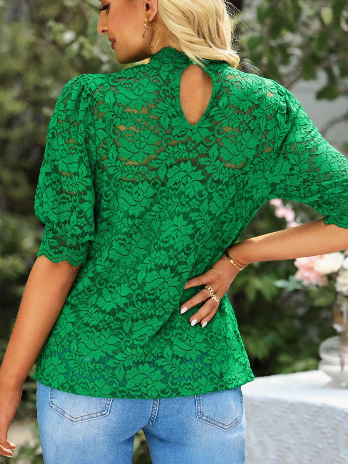 Cami & Lace Short Sleeve Blouse Set