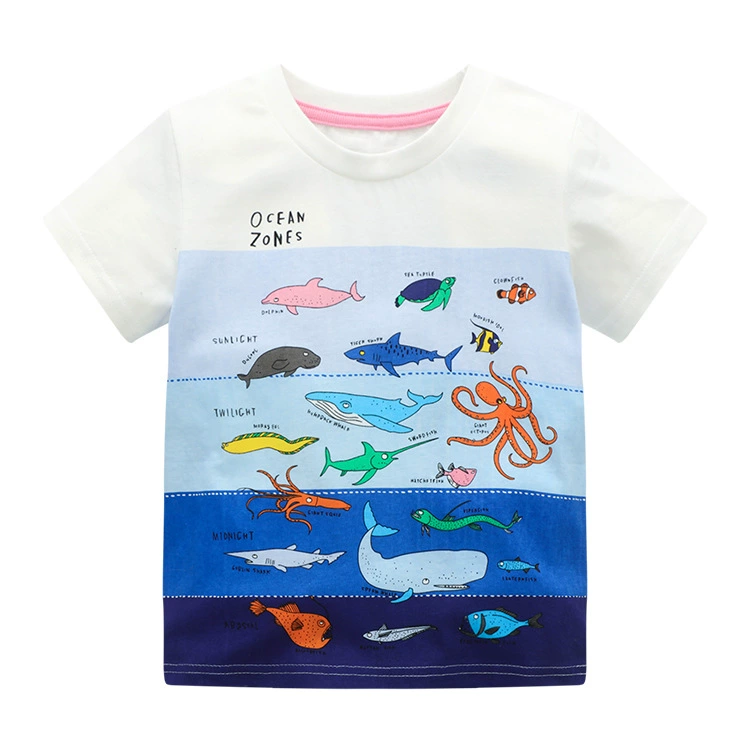 Children's Ocean Adventure Graphic Round Neck T-Shirt