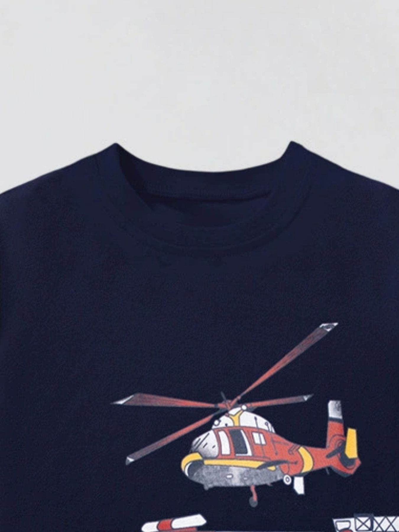 Children's Truck & Helicopter Graphic Casual T-Shirt