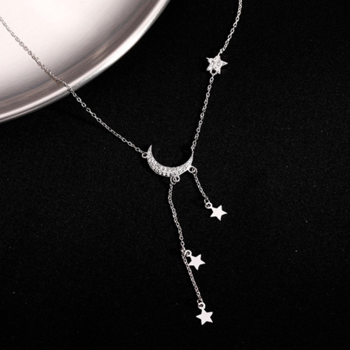925 Sterling Silver Star Moon Necklace