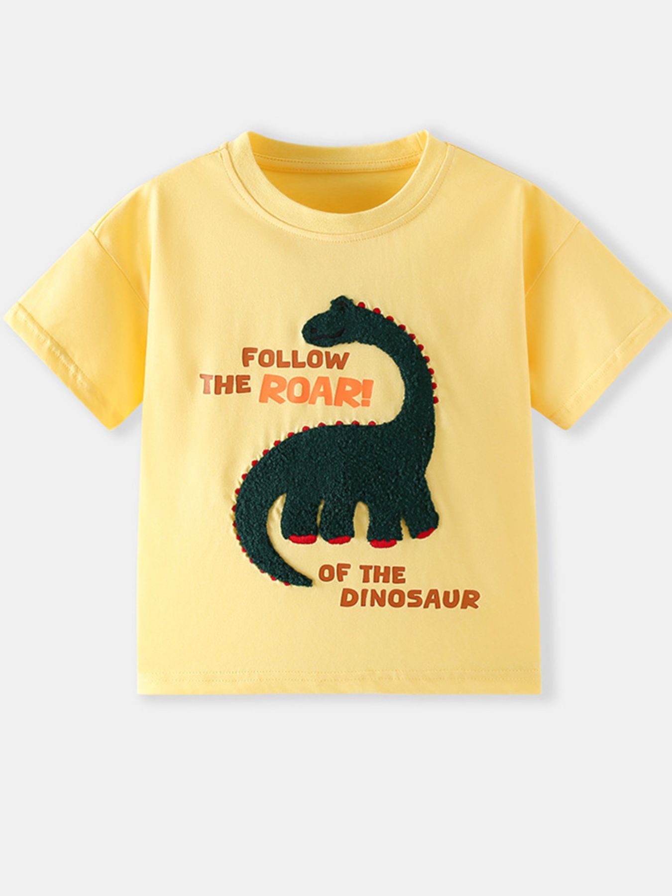 Children's Dinosaur Graphic Round Neck T-Shirt