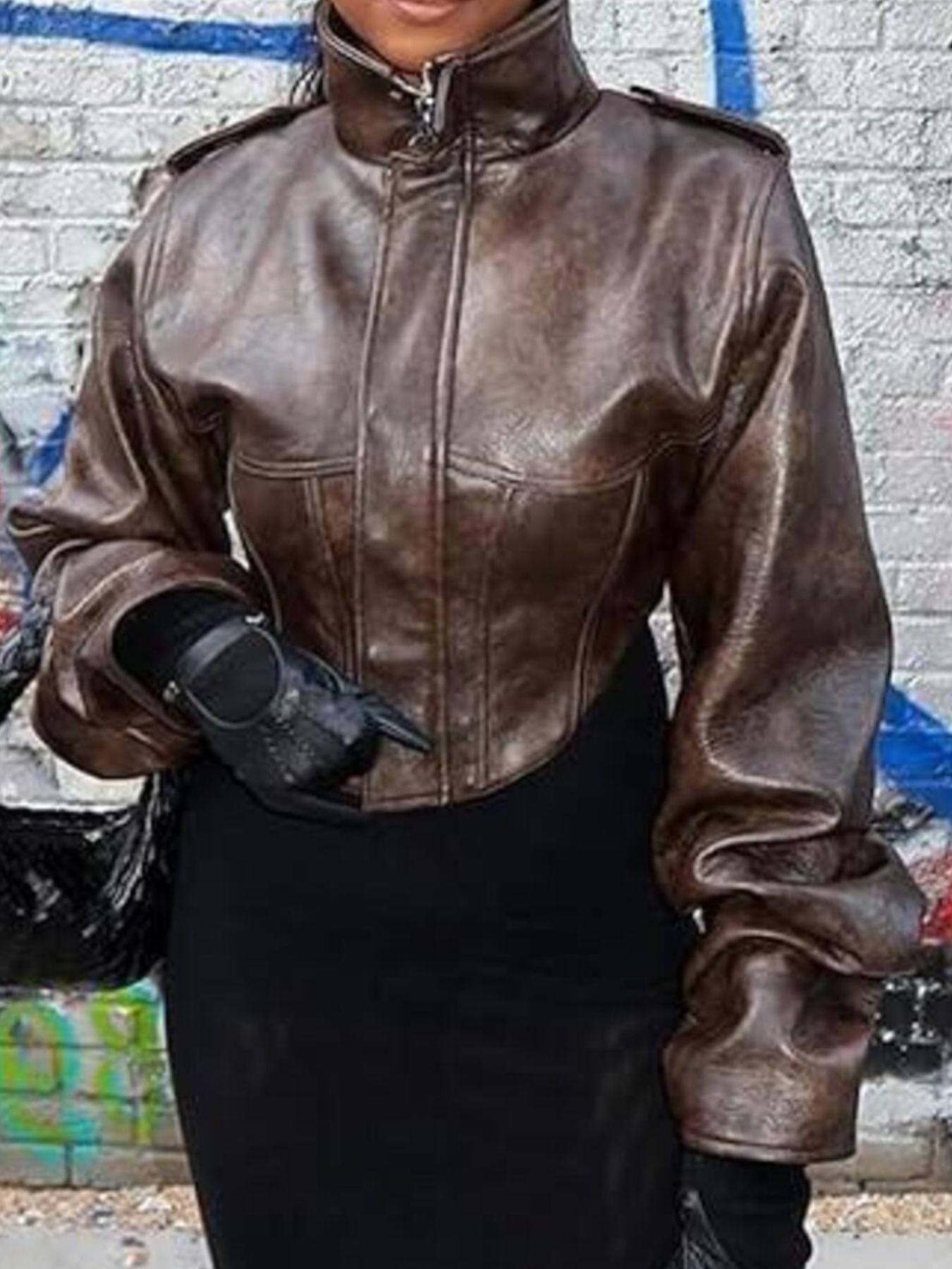 Vintage Style Slim Fit Leather Jacket