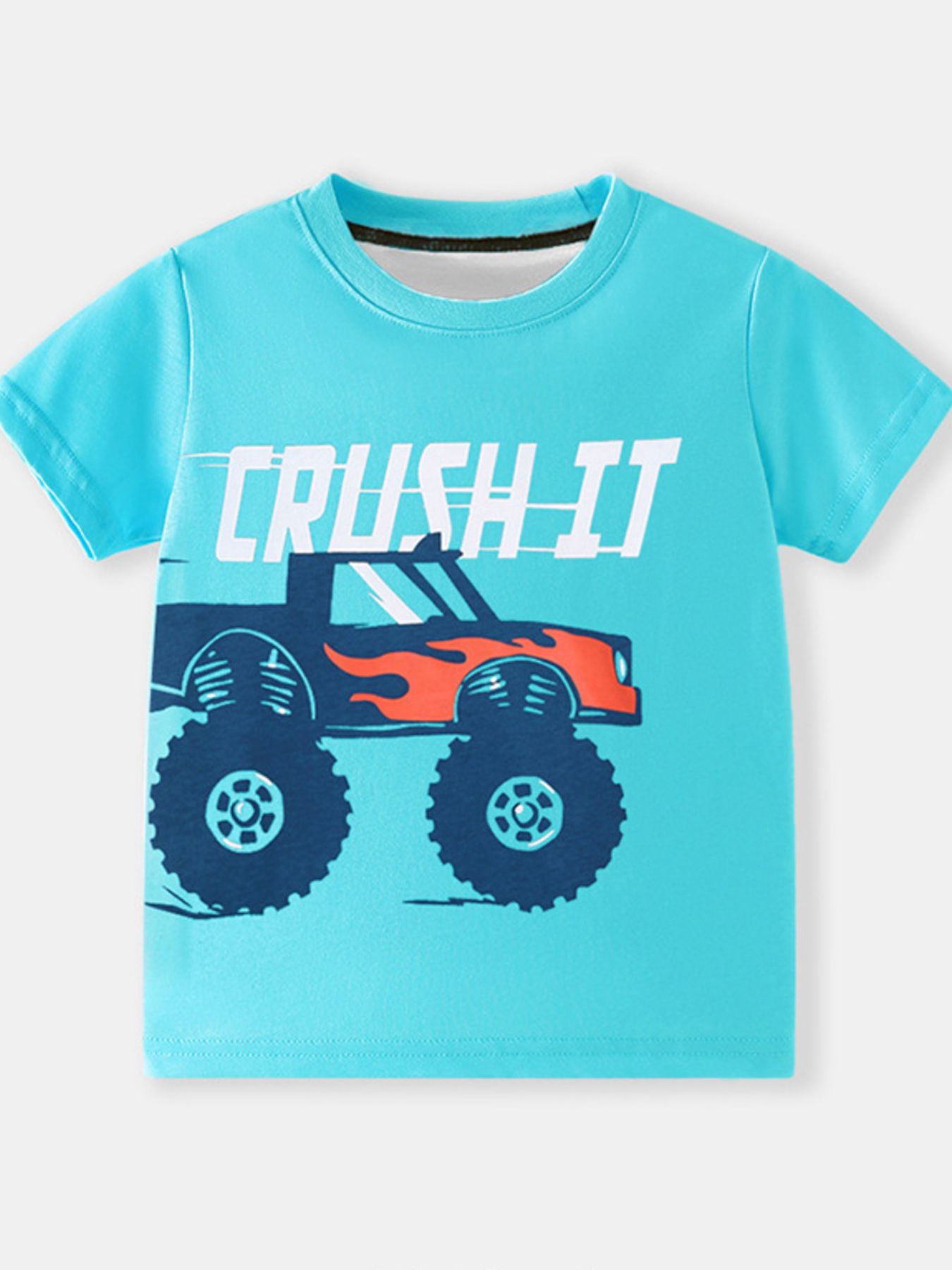 Children's Monster Truck Graphic Short Sleeve T-Shirt