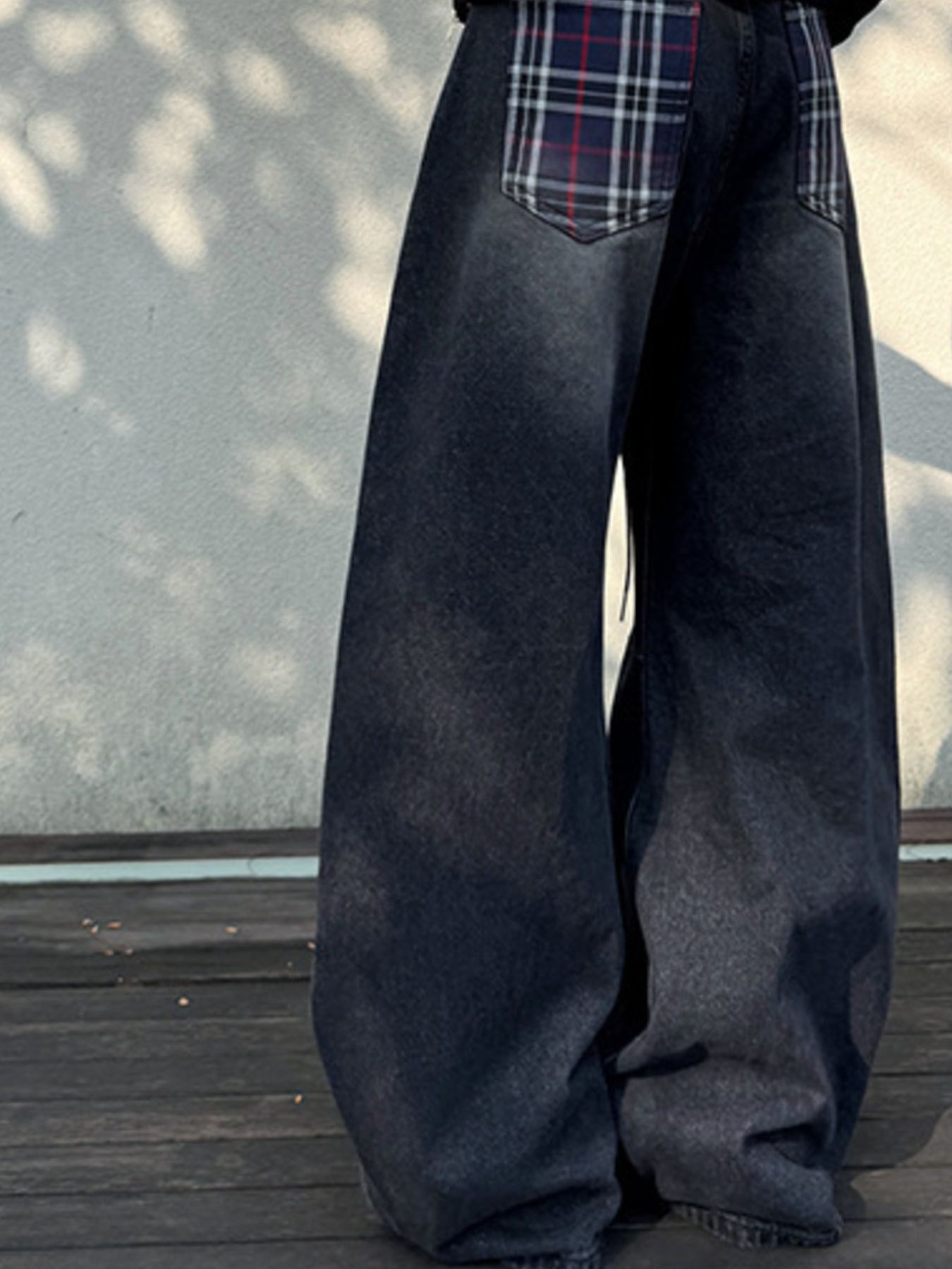 Men's Full Size Vintage Wash Wide Leg Jeans Plus Size