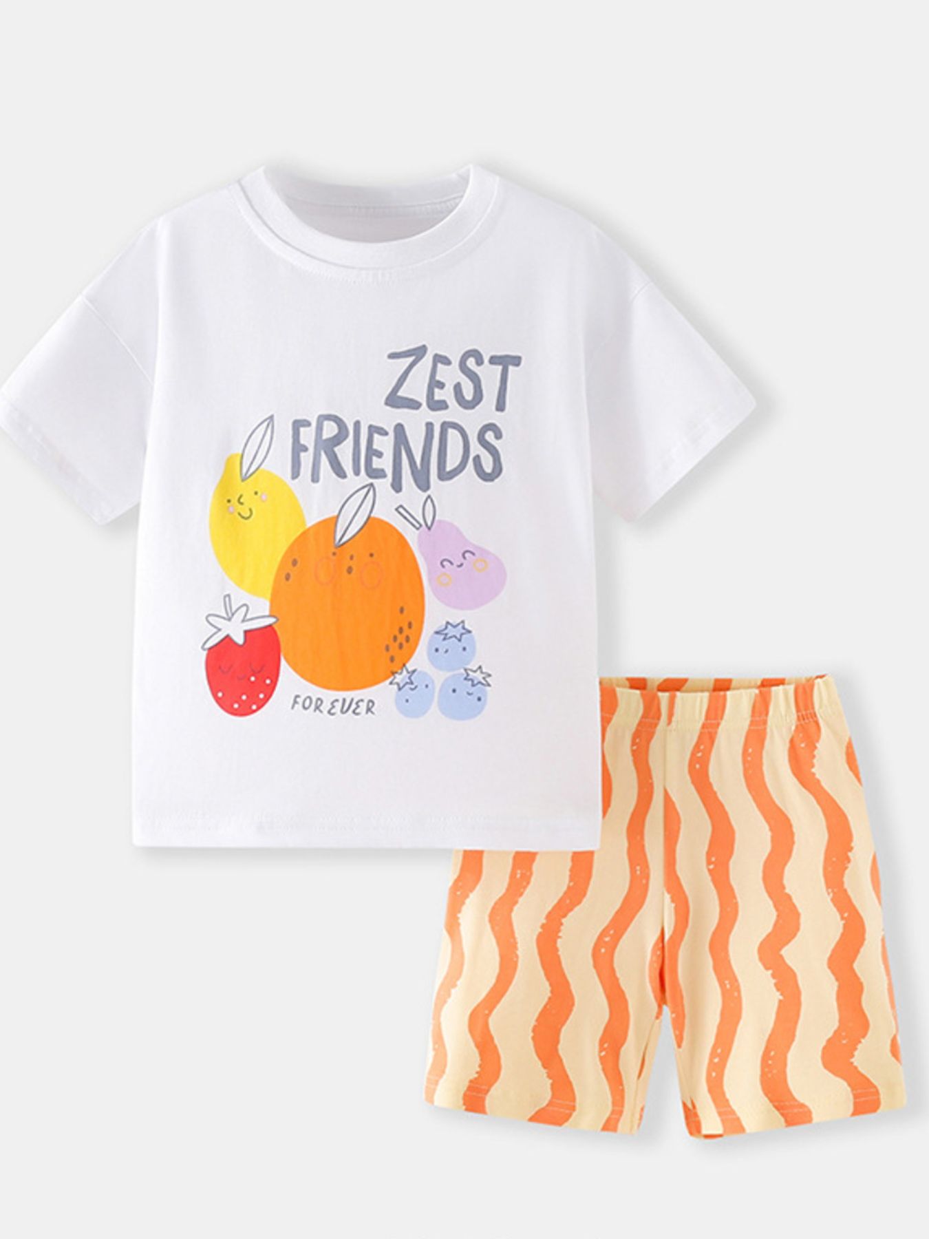 Children's Graphic Tee & Striped Shorts Set