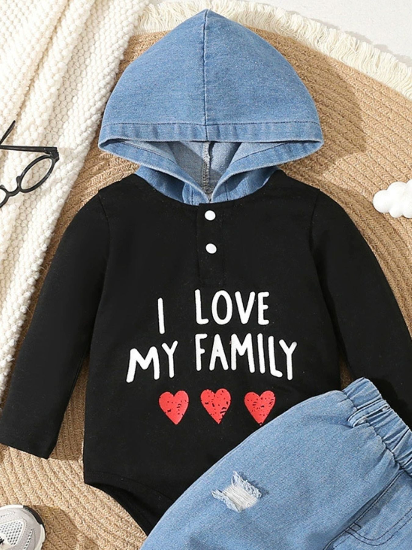Children's I Love My Family Hoodie & Jeans Set