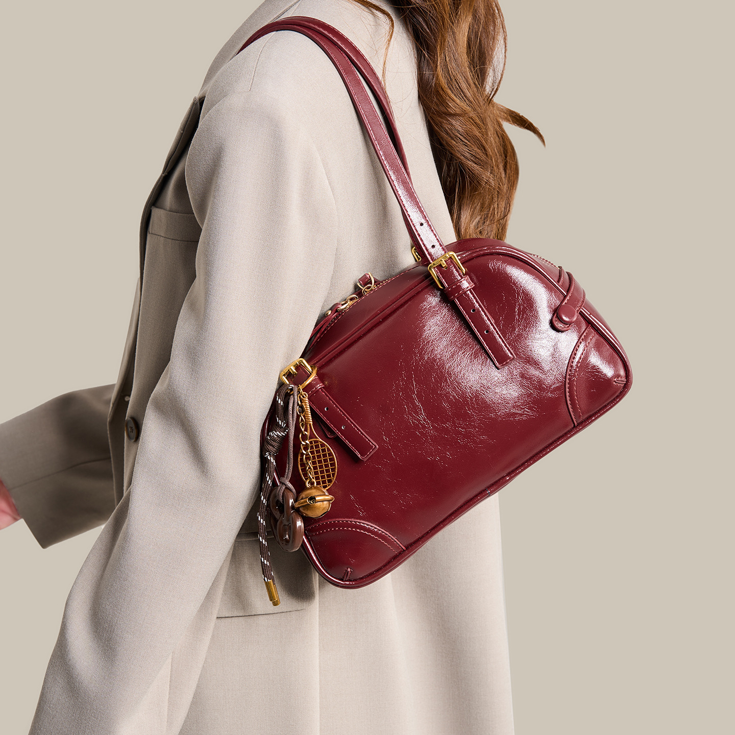 Vintage Style Leather Shoulder Bag