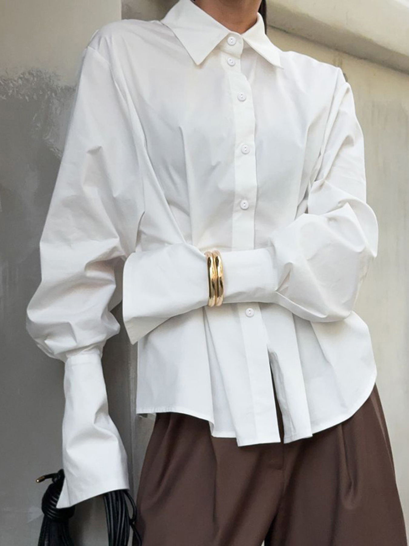 Button Up Cuff Detail Shirt