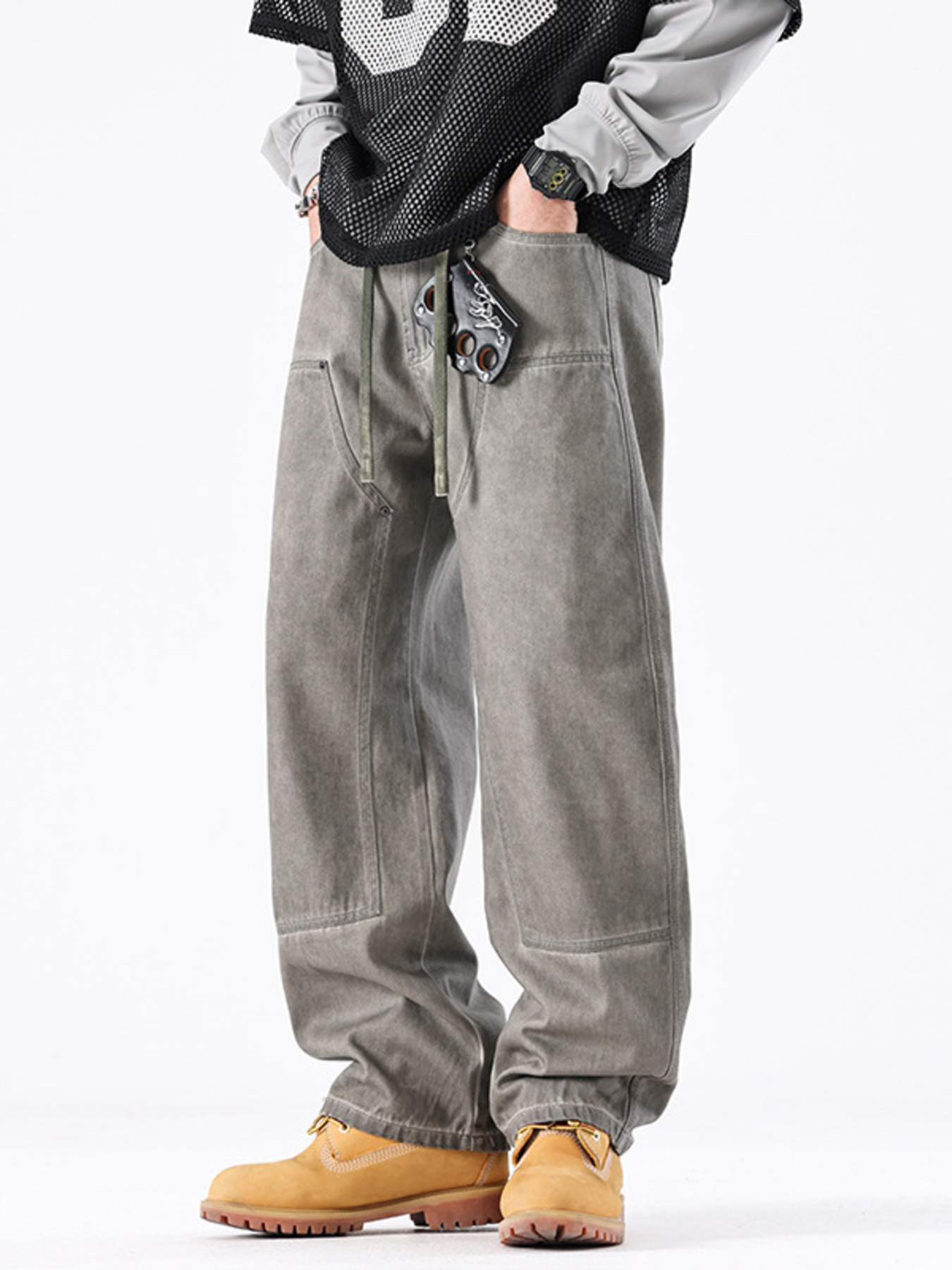 Men's Vintage Wash Wide Leg Jeans