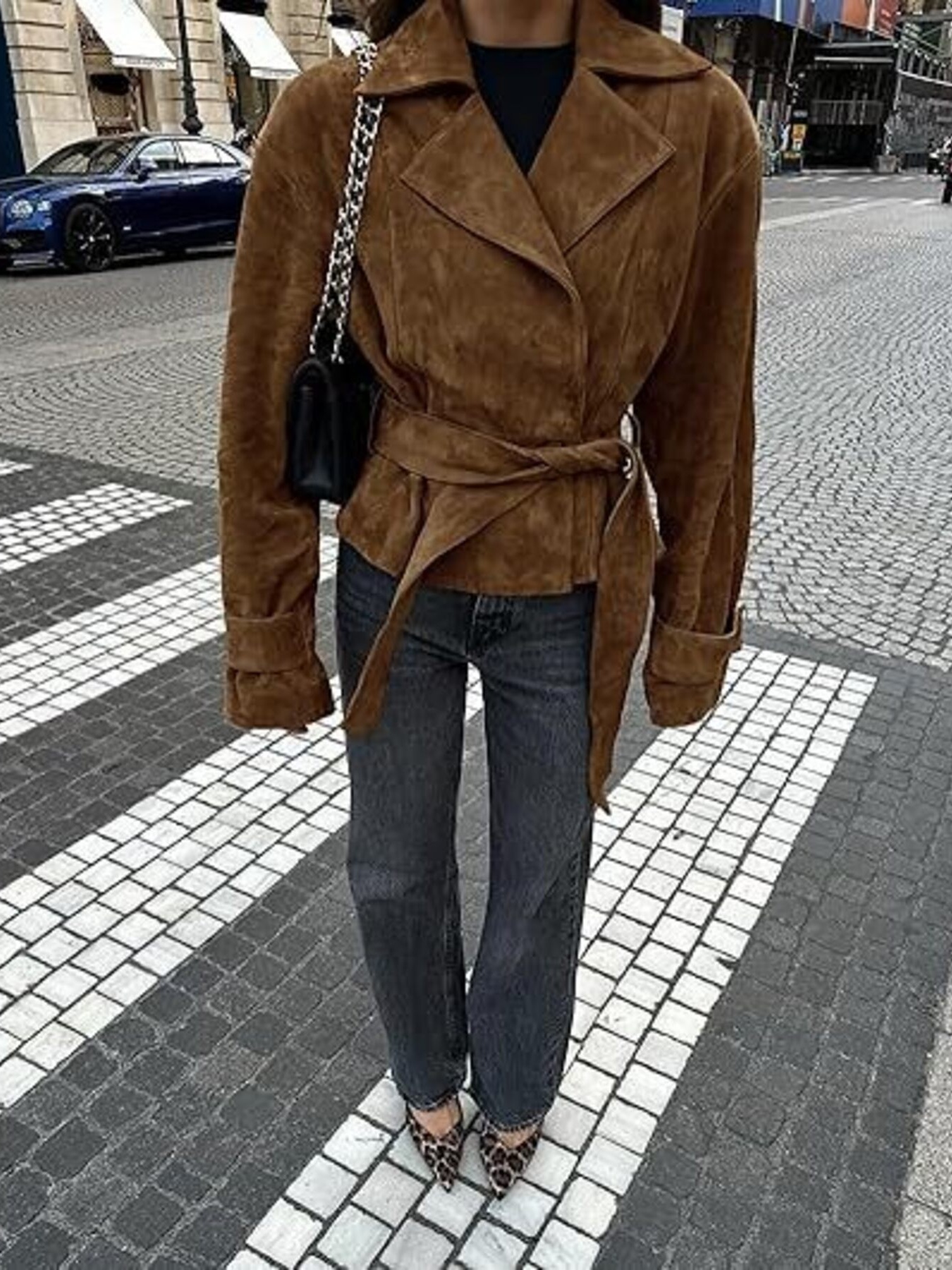 Vintage Suede Tie Waist Jacket