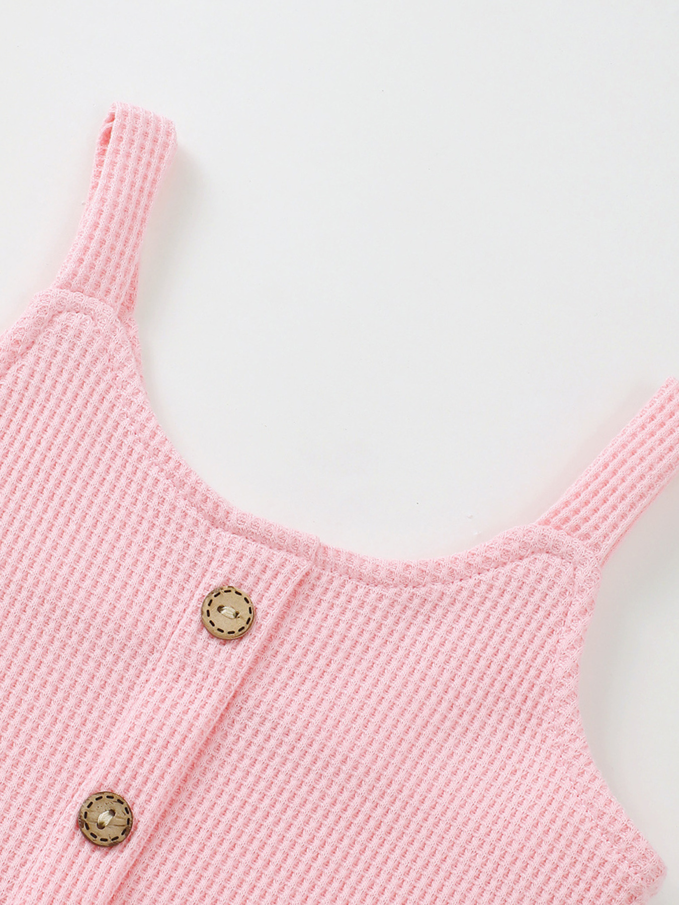 Children's Waffle Knit Tank Top and Bow Shorts Set