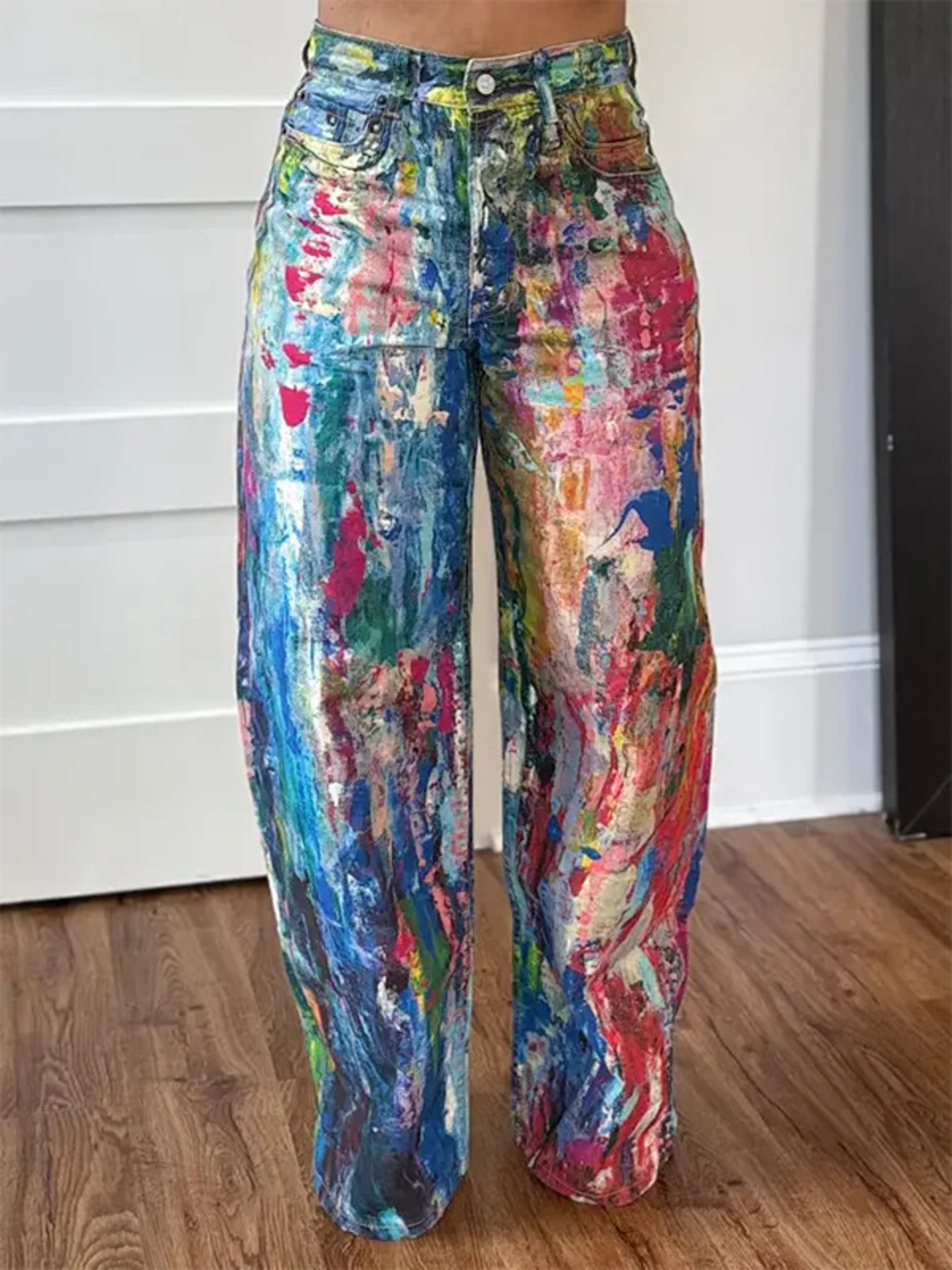 Painted Wide Leg Pants
