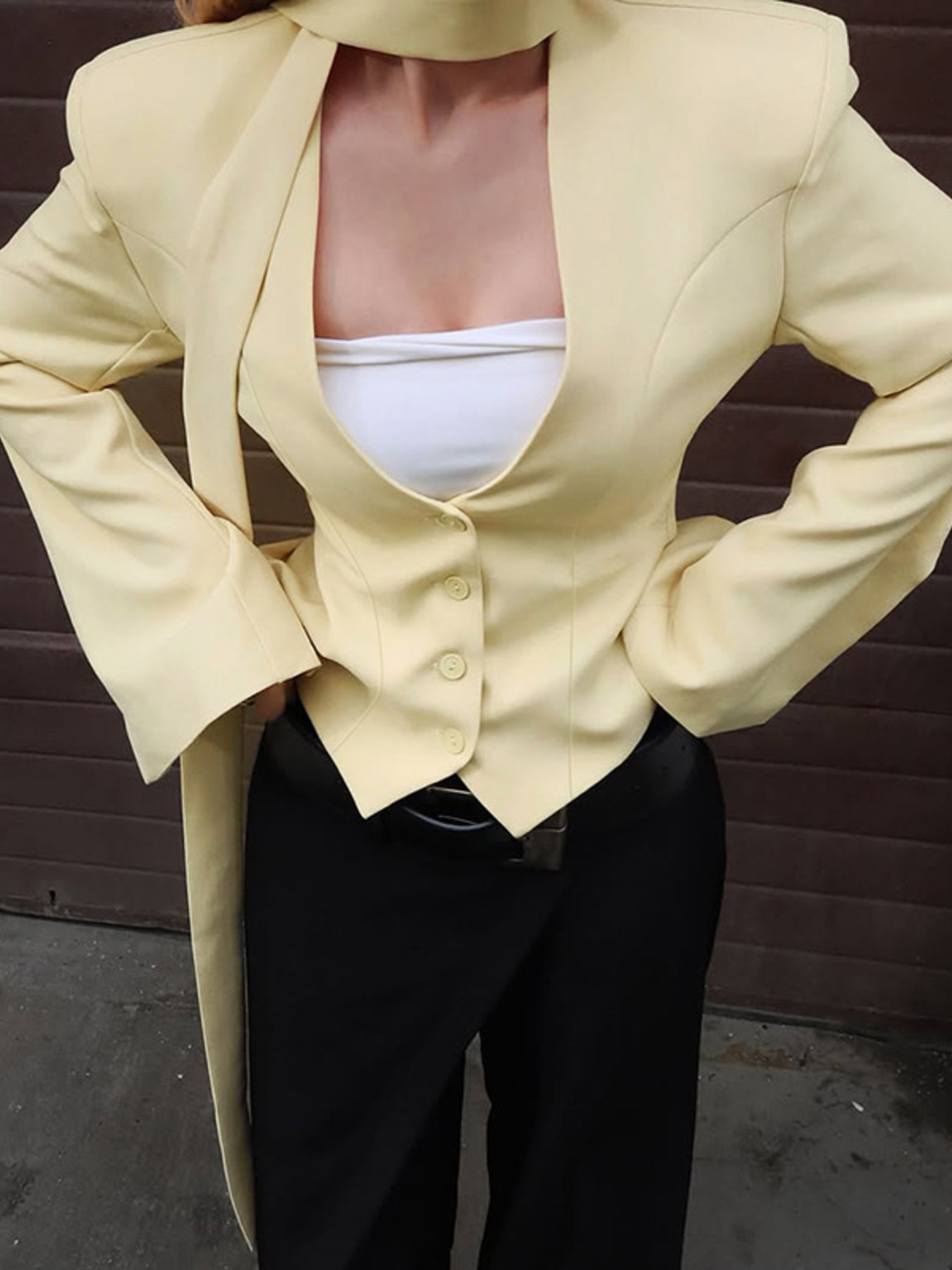 Button Up Long Sleeve Blazer