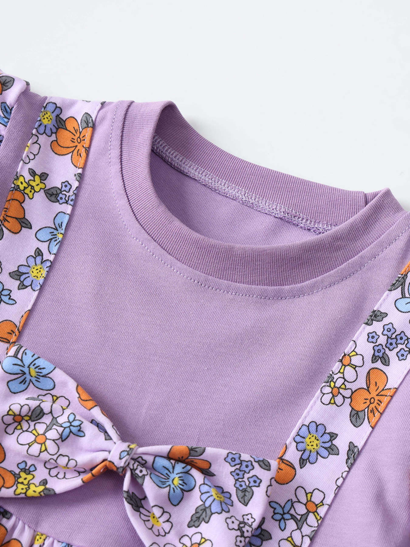 Children's Bow Floral Long Sleeve Dress