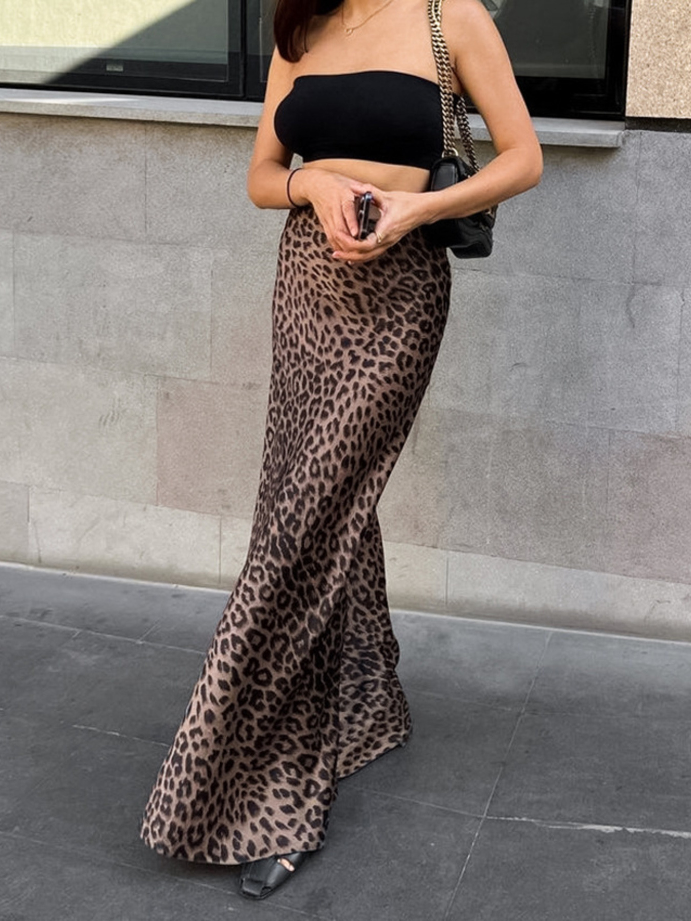 Leopard Print Maxi Skirt