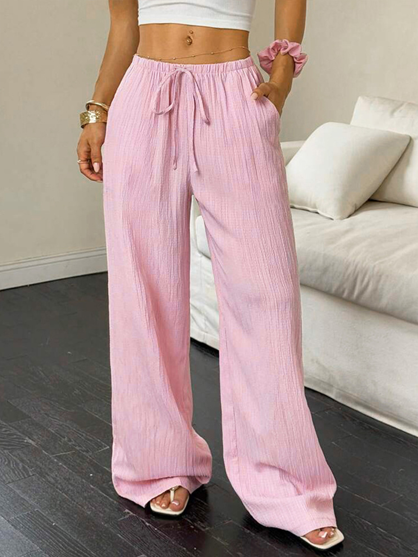 Tied Wide Leg Pants