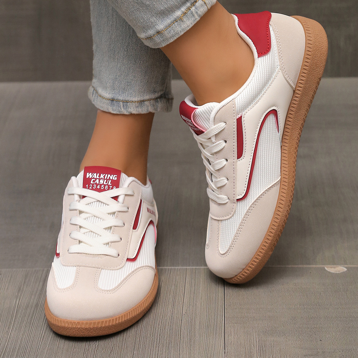 Lace Up Round Toe Sneakers