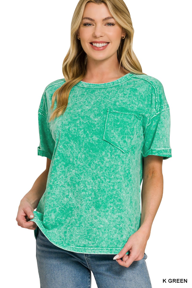 Zenana Halo Washed Relaxed Fit Tee